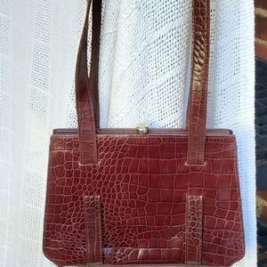 Claudia Barnes  Vintage embossed leather‎ bag